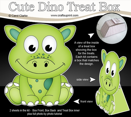3D Cute Dino Treat Box Gift Set Mini Kit - Cute Little Denis Dino