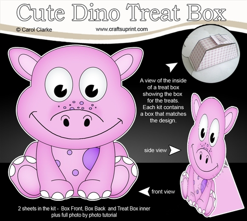3D Cute Dino Treat Box Gift Set Mini Kit - Cute Little Denise Dino