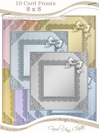 8 x 8 Metallic Lace and Bow Card Fronts Kit