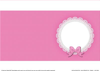 Square Pearls and Lace Card Front or Insert