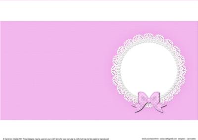 Square Pearls and Lace Card Front or Insert