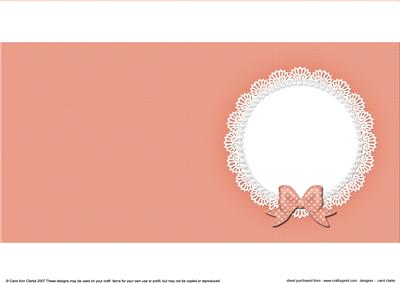 Square Pearls and Lace Card Front or Insert