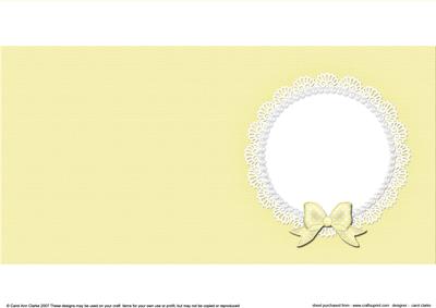 Square Pearls and Lace Card Front or Insert