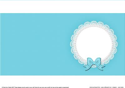 Square Pearls and Lace Card Front or Insert