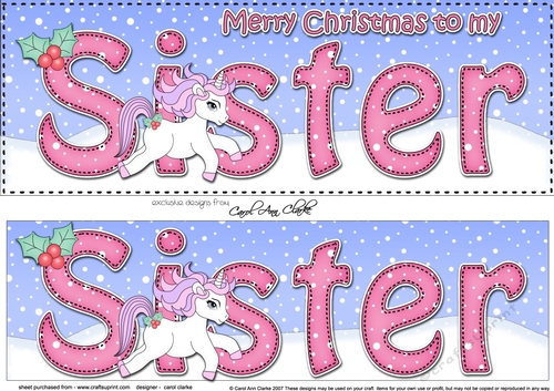 Large DL Merry Christmas SISTER 3D decoupage 