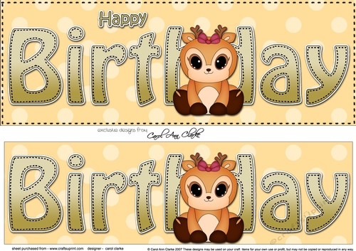 Large DL HAPPY BIRTHDAY 3D decoupage