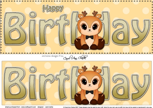 Large DL HAPPY BIRTHDAY 3D decoupage
