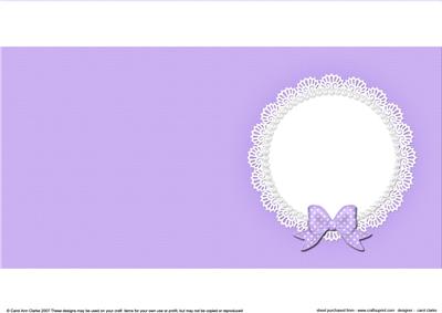 Square Pearls and Lace Card Front or Insert