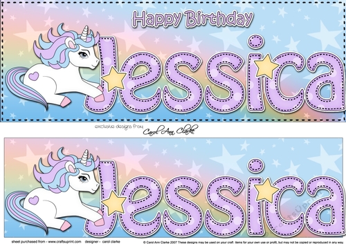 Large DL Happy Birthday JESSICA 3D decoupage