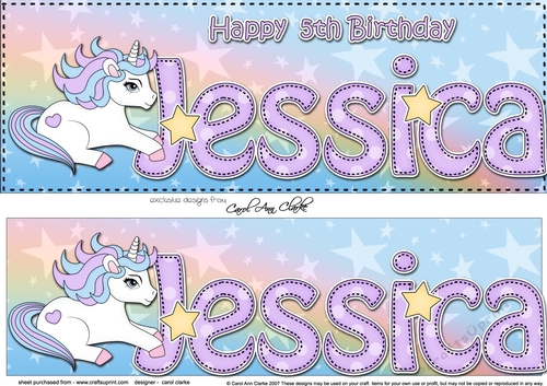 Large DL Happy 5th Birthday JESSICA 3D decoupage