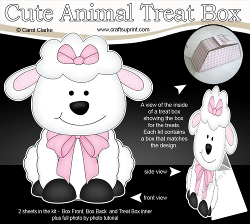 3D Cute Animal Treat Box Gift Set Mini Kit -  Cute Little Laura Lamb 