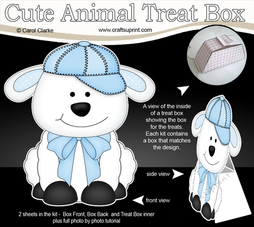 3D Cute Animal Treat Box Gift Set Mini Kit -  Cute Little Laurie Lamb