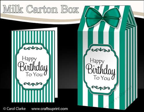 3D Candy Stripe Milk Carton Treat Box Mini Kit