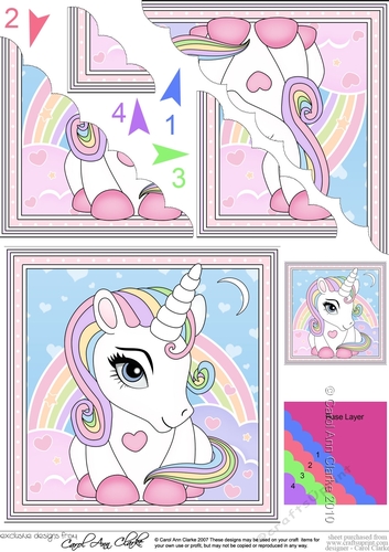 Cute Little Unicorn Scalloped Corner Stacker