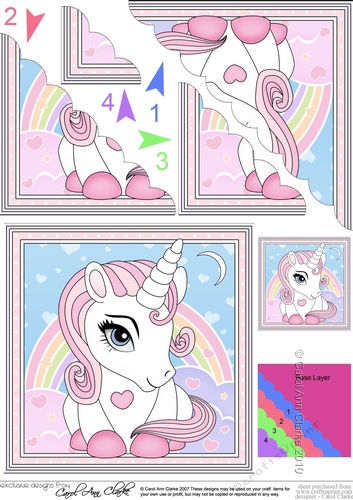 Cute Little Unicorn Scalloped Corner Stacker
