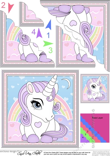 Cute Little Unicorn Scalloped Corner Stacker