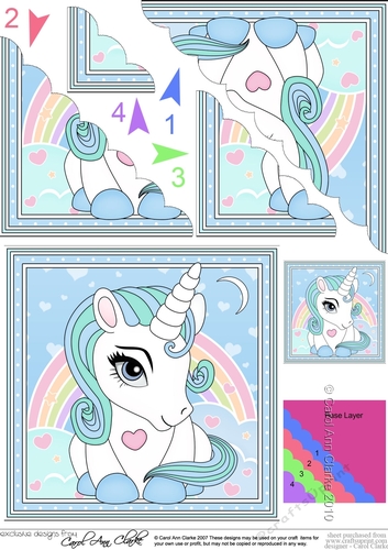 Cute Little Unicorn Scalloped Corner Stacker