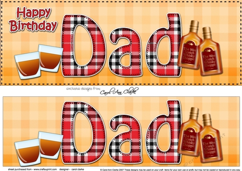 Large DL Happy Birthday DAD 3D decoupage