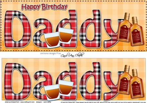 Large DL Happy Birthday DADDY 3D decoupage