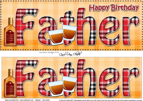 Large DL Happy Birthday FATHER 3D decoupage