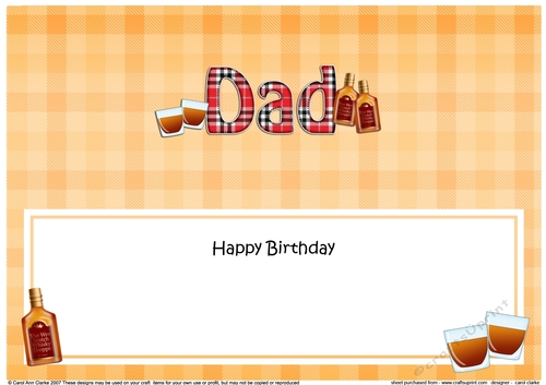 Large DL Happy Birthday DAD insert