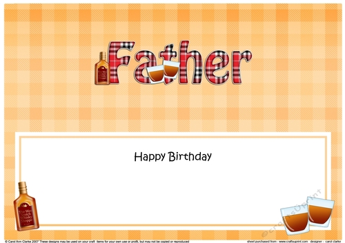 Large DL Happy Birthday FATHER insert