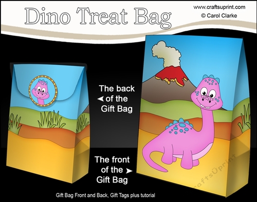 3D Gift Bag Mini Kit - Cute Little Dinosaur Sharptooth