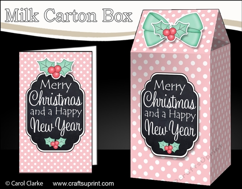 3D Christmas Spots Milk Carton Treat Box