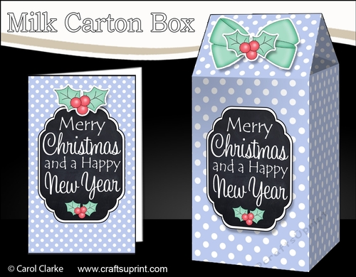 3D Christmas Spots Milk Carton Treat Box