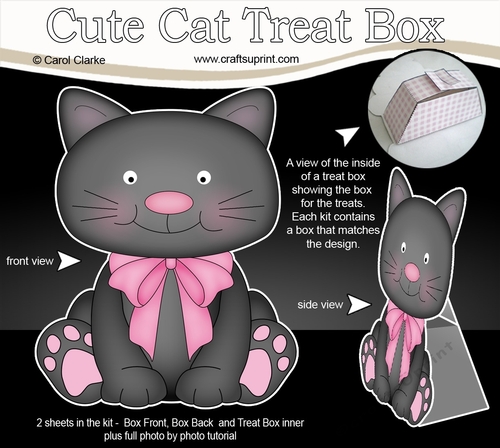 3D Cute Cat Treat Box Gift Set Mini Kit - Cute Little Cat Sooty