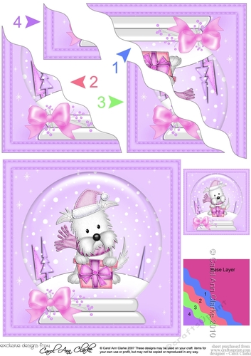 Christmas Cute Westie Dog Snowglobe Wavy Corner Stacker