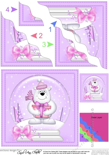 Christmas Polar Bear Snowglobe Wavy Corner Stacker