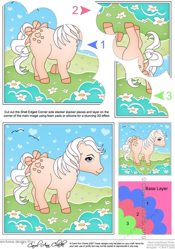 My Cute Little Pony Shell Edged Corner Side Stacker