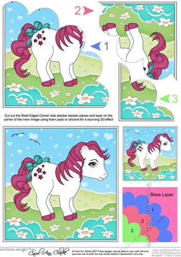 My Cute Little Pony Shell Edged Corner Side Stacker