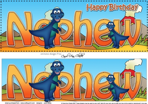 Large DL Happy Birthday NEPHEW 3D decoupage