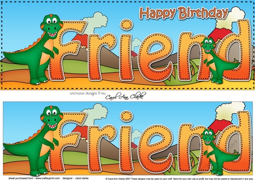 Large DL Happy Birthday FRIEND 3D decoupage
