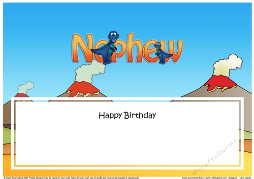 Large DL Happy Birthday NEPHEW insert