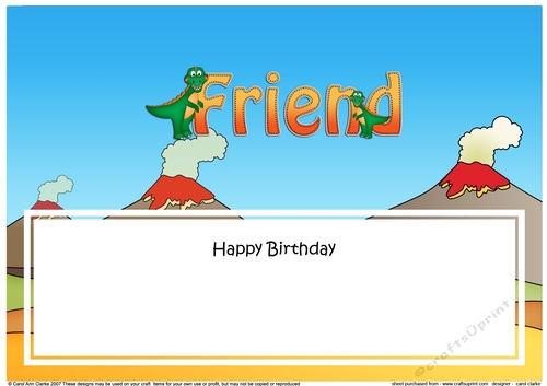 Large DL Happy Birthday FRIEND insert