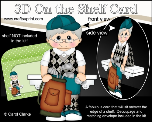 3D On the Shelf Card Kit - Old Man Syd plays Golf