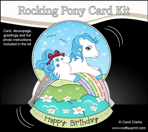 3D Shaped Rocking Card Mini Kit  -   Cute Little Pony Snowflake
