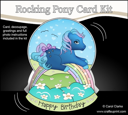 3D Shaped Rocking Card Mini Kit  -   Cute Little Pony Twinkle