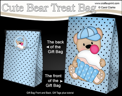 3D Gift Bag Mini Kit - Cute Little Austin Bear