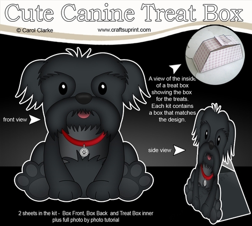 3D Cute Canine Treat Box Gift Set Mini Kit - Little Shih Tzu Dog Bo