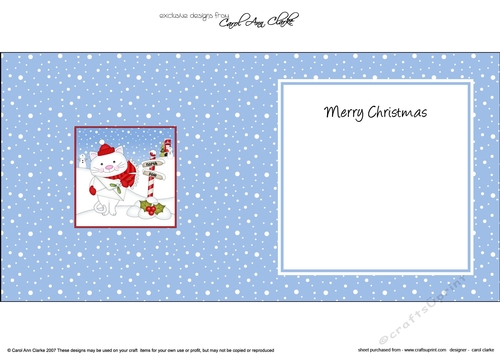 Christmas Cute Little Cat is at the North Pole insert square landscape