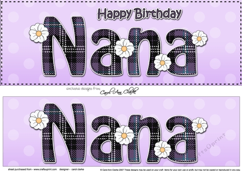 Large DL Happy Birthday NANA 3D decoupage
