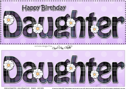 Large DL Happy Birthday DAUGHTER 3D decoupage