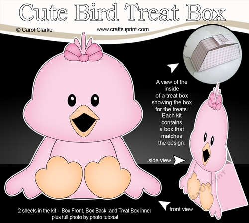 3D Cute Bird Treat Box Gift Set Mini Kit - Cute Little Chick Tweet