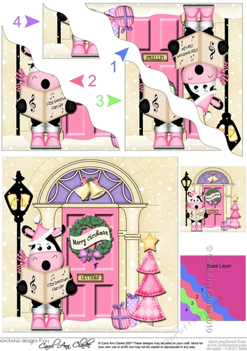 Milly Moo Cow is at the Door - Christmas Wavy Corner Side Stacker