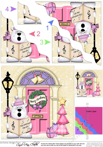 Polar Bear is at the Door - Christmas Wavy Corner Side Stacker