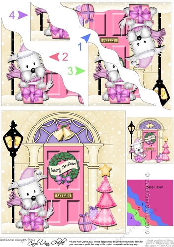 Westie Dog is at the Door - Christmas Wavy Corner Side Stacker